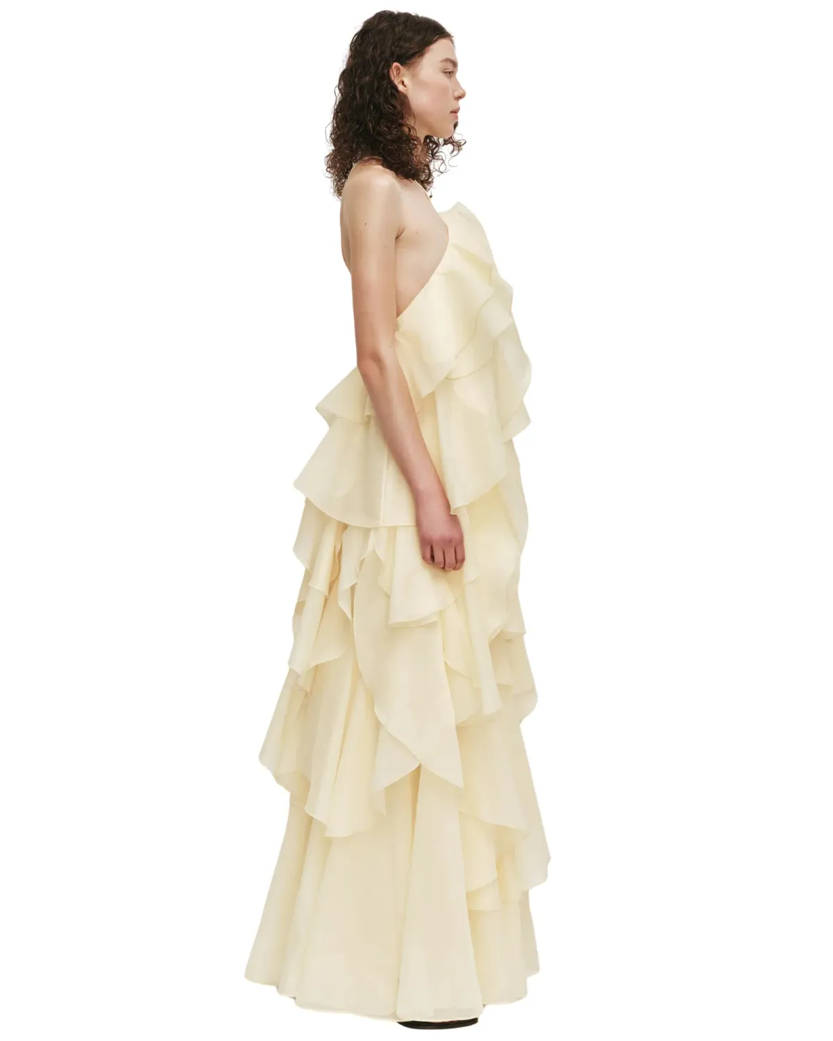 Aje Pandorea Layered Maxi Dress Butter Yellow Size 10 - Image 2