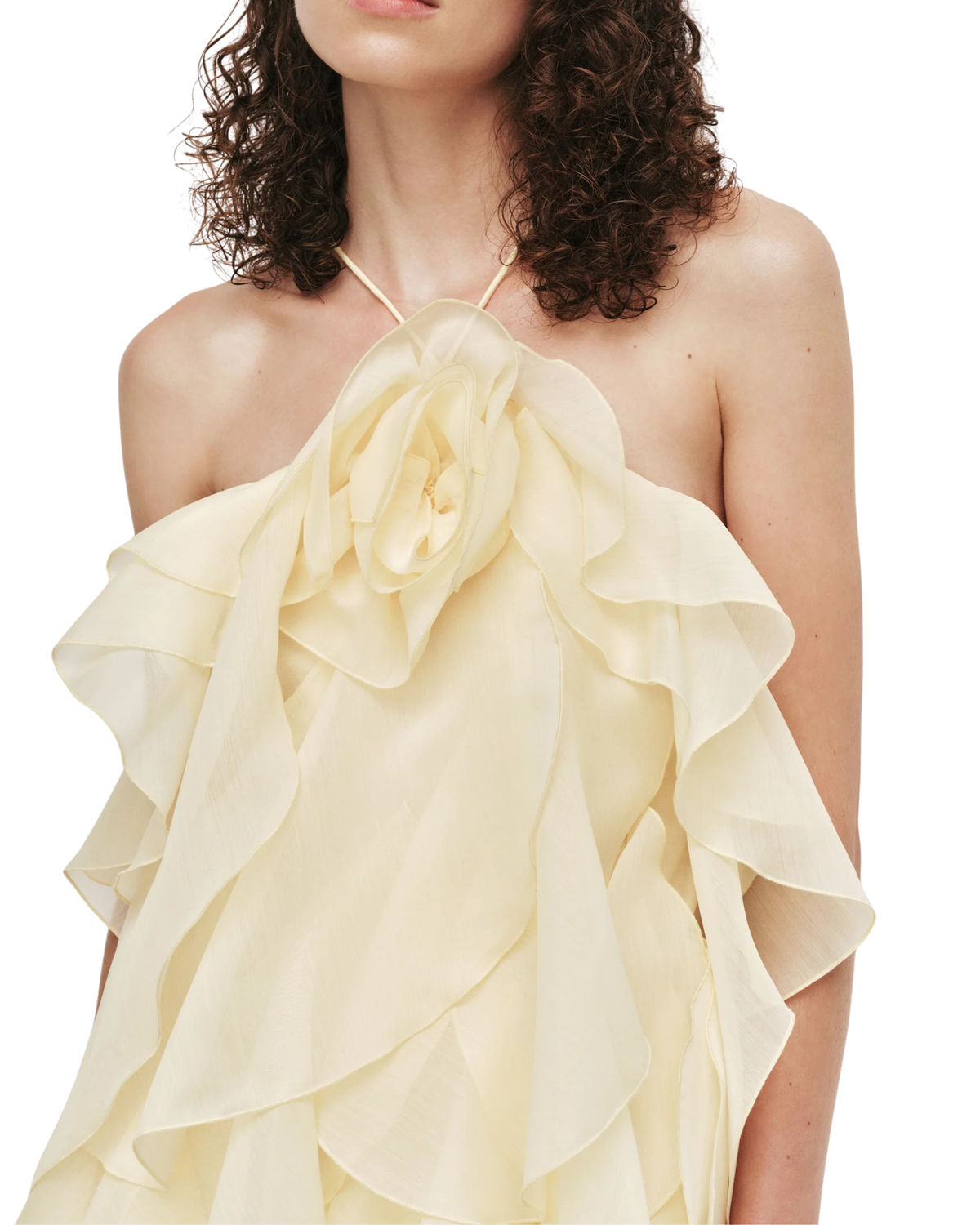 Aje Pandorea Layered Maxi Dress Butter Yellow Size 10 - Image 5