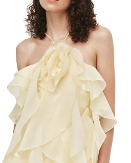 Aje Pandorea Layered Maxi Dress Butter Yellow Size 10 for rent on The Volte - image 5