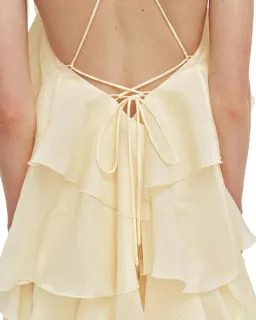 Aje Pandorea Layered Maxi Dress Butter Yellow Size 10 for rent on The Volte - image 4