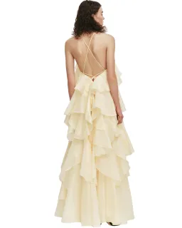 Aje Pandorea Layered Maxi Dress Butter Yellow Size 10 for rent on The Volte - image 3