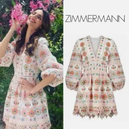 Zimmermann Brighton Plunge Mini Dress Size 0 / 8 AU for rent on The Volte - image 2