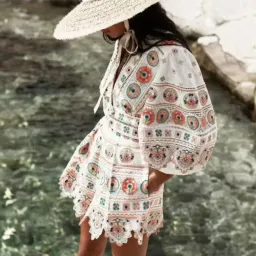 Zimmermann Brighton Plunge Mini Dress Size 0 / 8 AU for rent on The Volte - image 1