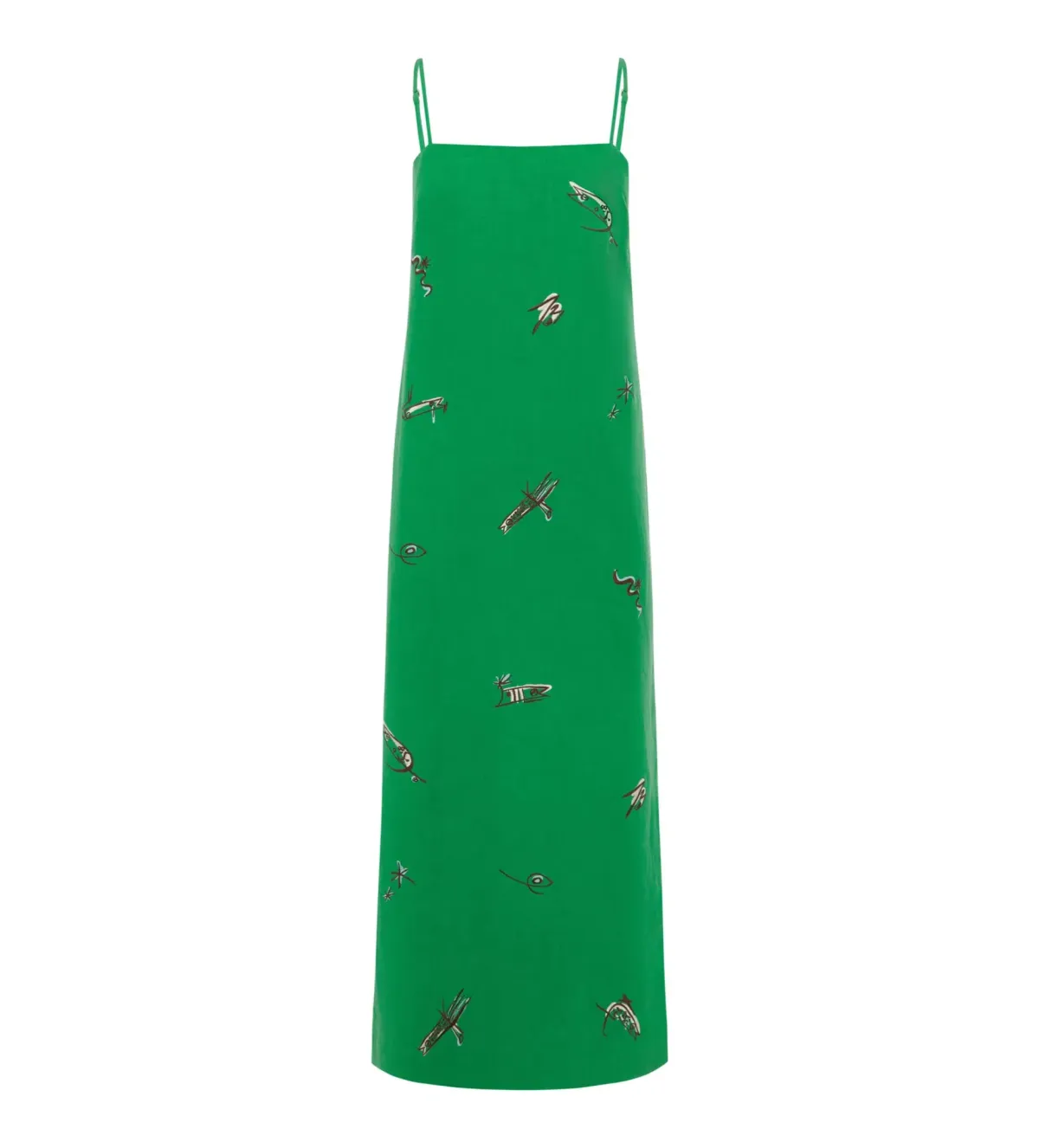 Alemais Wanda Embroidered Midi Dress Green Size 8 - Image 4