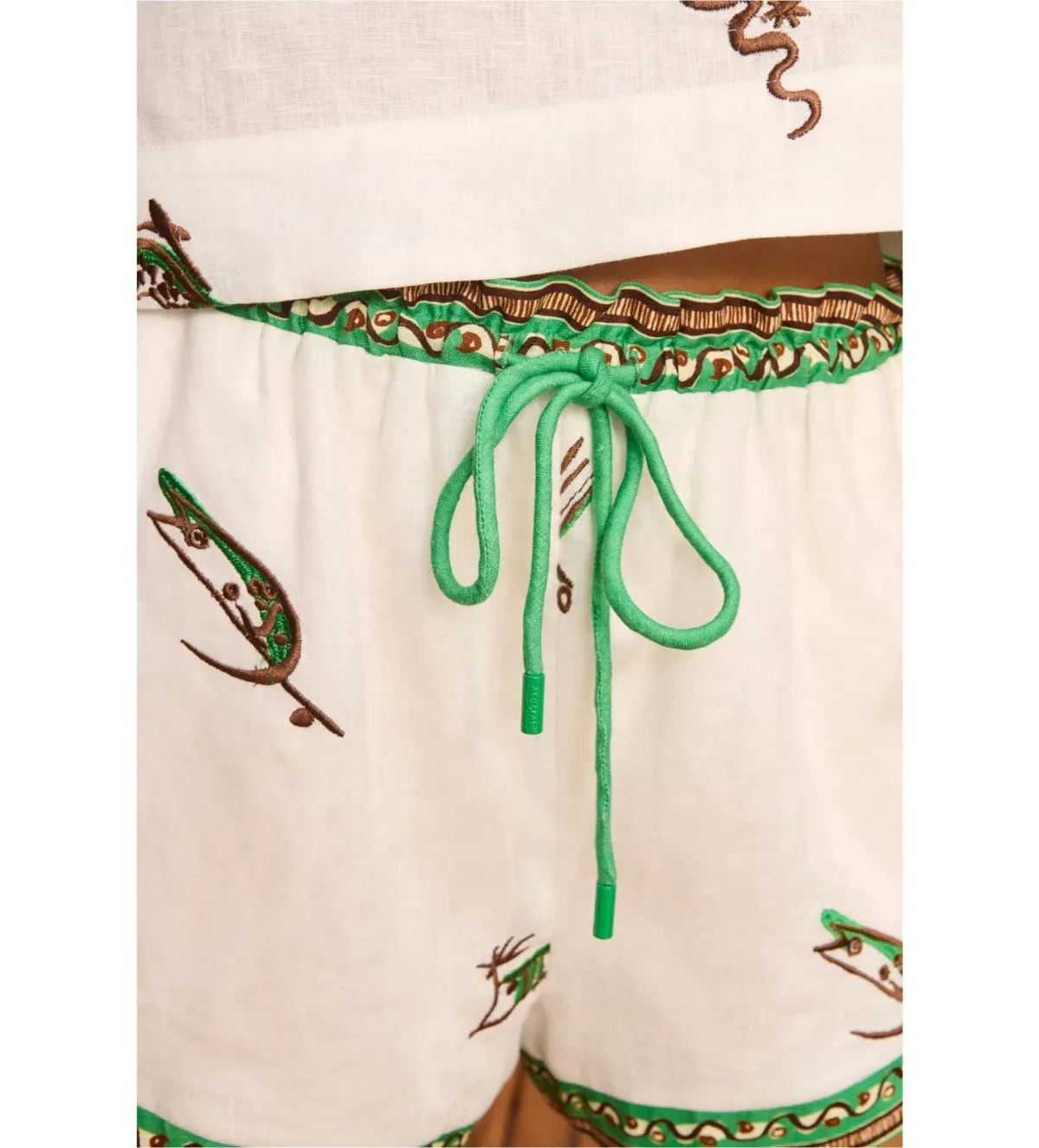 Alemais Wanda Embroidered Shirt and Short Set White Size 8 - Image 4