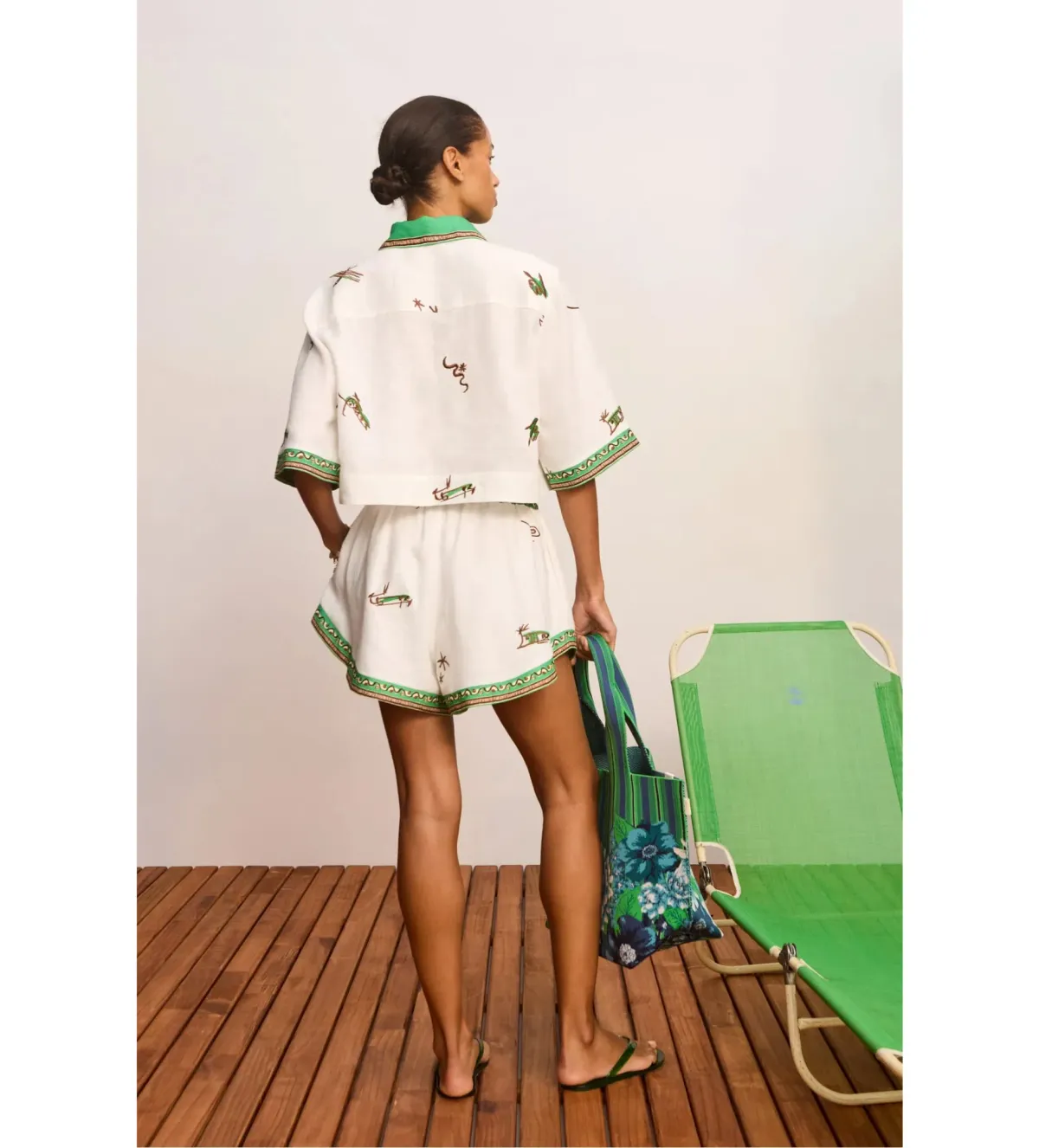 Alemais Wanda Embroidered Shirt and Short Set White Size 8 - Image 3