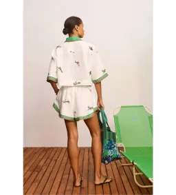 Alemais Wanda Embroidered Shirt and Short Set White Size 8 for rent on The Volte - image 3
