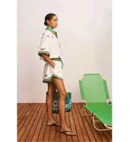 Alemais Wanda Embroidered Shirt and Short Set White Size 8 for rent on The Volte - image 2