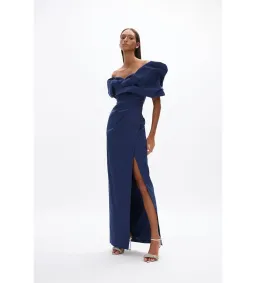 Rachel Gilbert Gia Gown in Navy Size AU10 for rent on The Volte - image 2