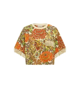 Alemais Lana Cropped Tee and Mini Skirt Set Multi Print Size 6 for rent on The Volte - image 4