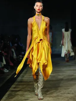 KITX Fluid Drape Dress In Marigold Size 6 for rent on The Volte - image 4