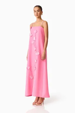 Elliatt Nolana Floral Applique Gown in Pink S/AU 8 for rent on The Volte - image 3