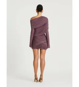Benni Otto Long Sleeve Mini Dress in Grape Size AU12 for rent on The Volte - image 3