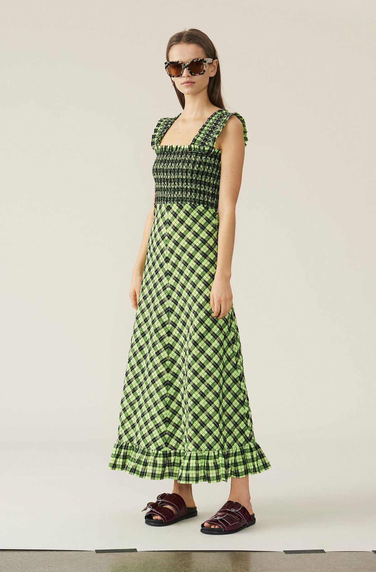 Ganni Seersucker Check Dress - Image 1