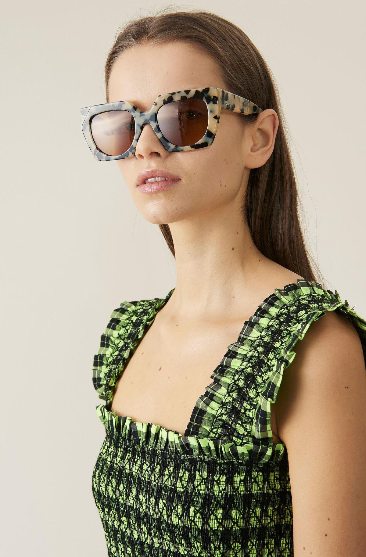 Ganni Seersucker Check Dress - Image 3