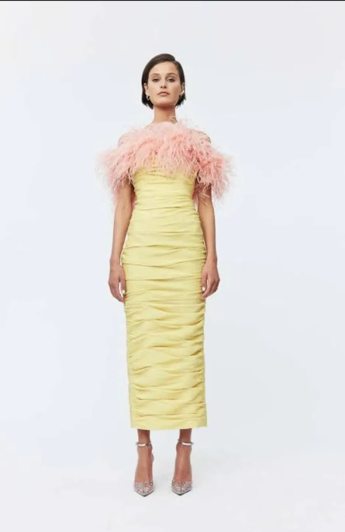 Rachel Gilbert Zion Midi Dress Lemon Yellow 2/AU10 - Image 4