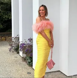 Rachel Gilbert Zion Midi Dress Lemon Yellow 2/AU10 for rent on The Volte - image 1