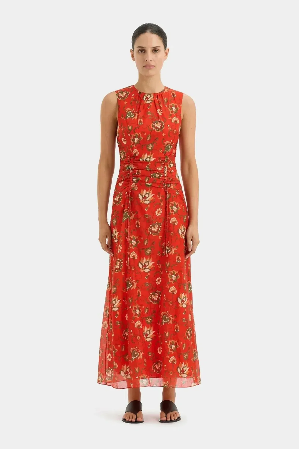 Sir the Label Reyes Ruched Midi Dress - Image 1