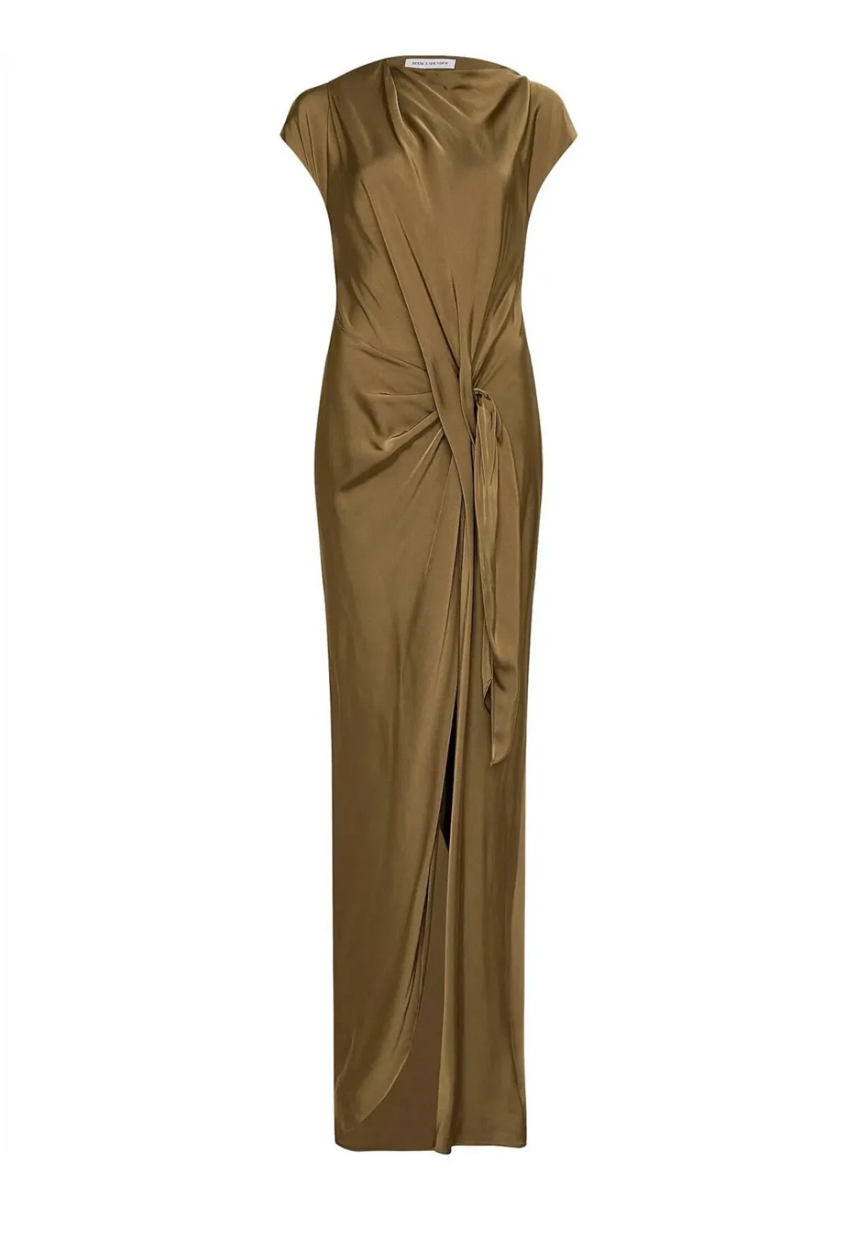 Bianca Spender Gold Crepe Evening Gown size 2 (10) - Image 2