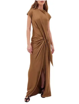 Bianca Spender Gold Crepe Evening Gown size 2 (10) for rent on The Volte - image 3