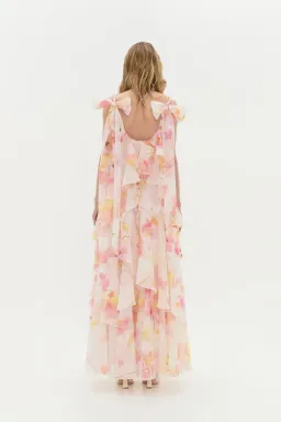 🌸New AJE Gracie Tiered Ruffle Maxi Dress – Wildflowers Floral Pink 10 AU 🌸 for rent on The Volte - image 2