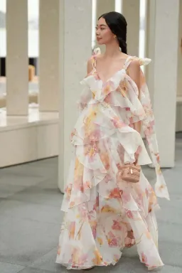 🌸New AJE Gracie Tiered Ruffle Maxi Dress – Wildflowers Floral Pink 10 AU 🌸 for rent on The Volte - image 7