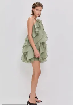 AJE- Pandorea Layered Mini Dress- Moss- Size 10 for rent on The Volte - image 6