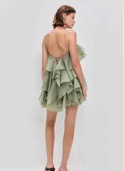 AJE- Pandorea Layered Mini Dress- Moss- Size 10 for rent on The Volte - image 5
