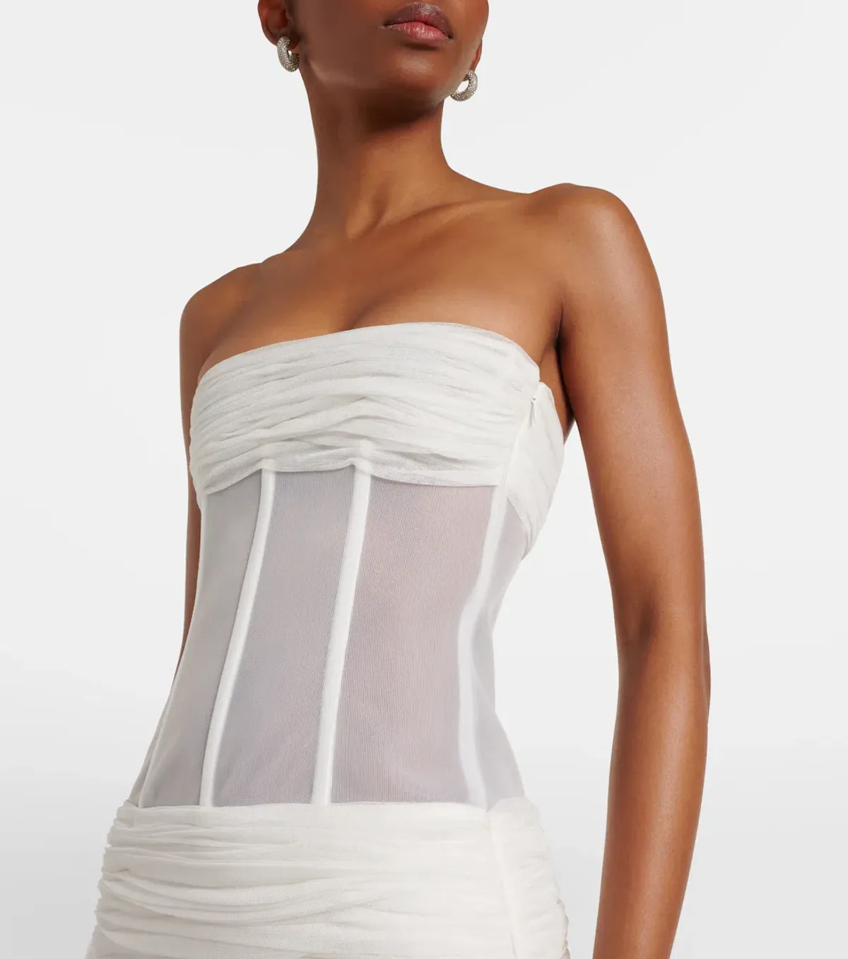 BNWT Christopher Esber White Veiled Corset Dress - Size 6 AU - Image 3