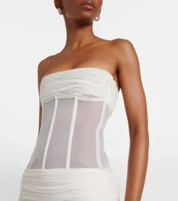 BNWT Christopher Esber White Veiled Corset Dress - Size 6 AU for rent on The Volte - image 3