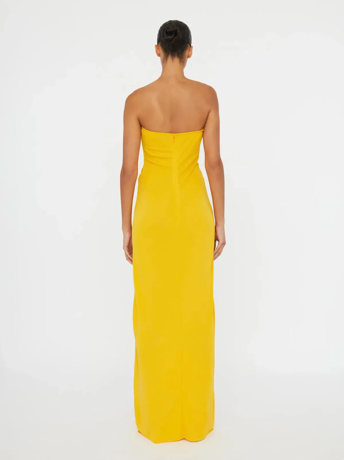 Christopher Esber Saffron Arced Palm Strapless Dress - Size 6 AU - Image 3