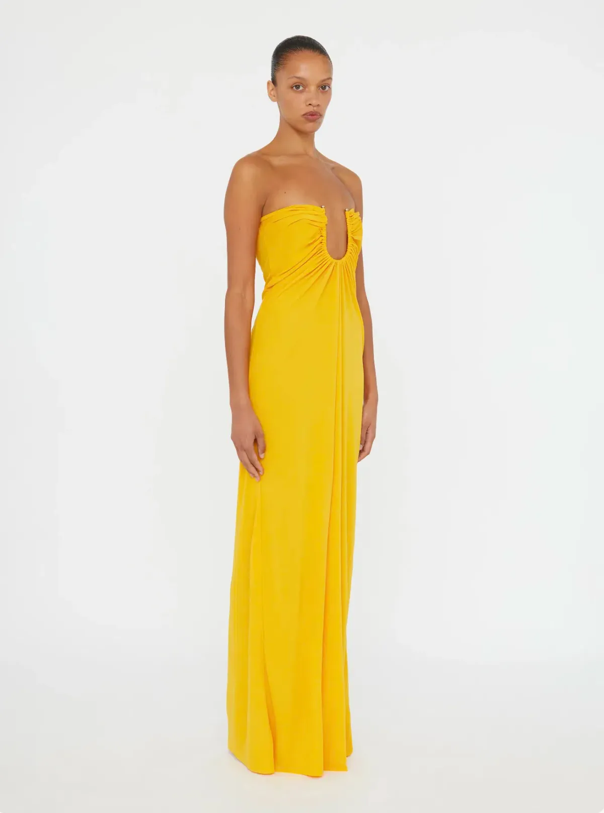 Christopher Esber Saffron Arced Palm Strapless Dress - Size 6 AU - Image 2