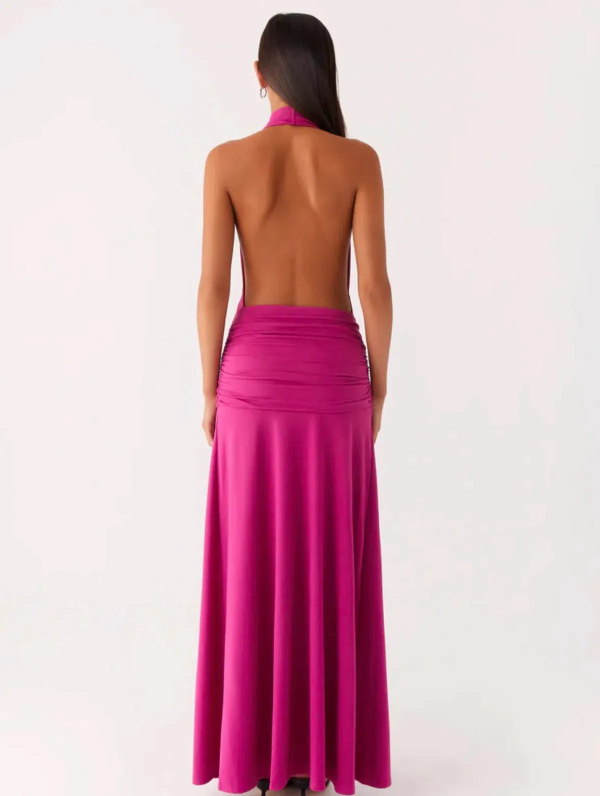 Rowan Ray Cowl Maxi Dress - Fuchsia - peppermayo - Image 2