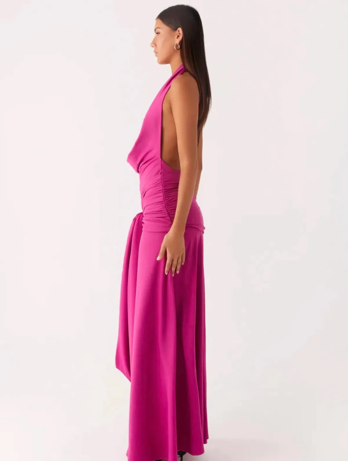Rowan Ray Cowl Maxi Dress - Fuchsia - peppermayo - Image 3
