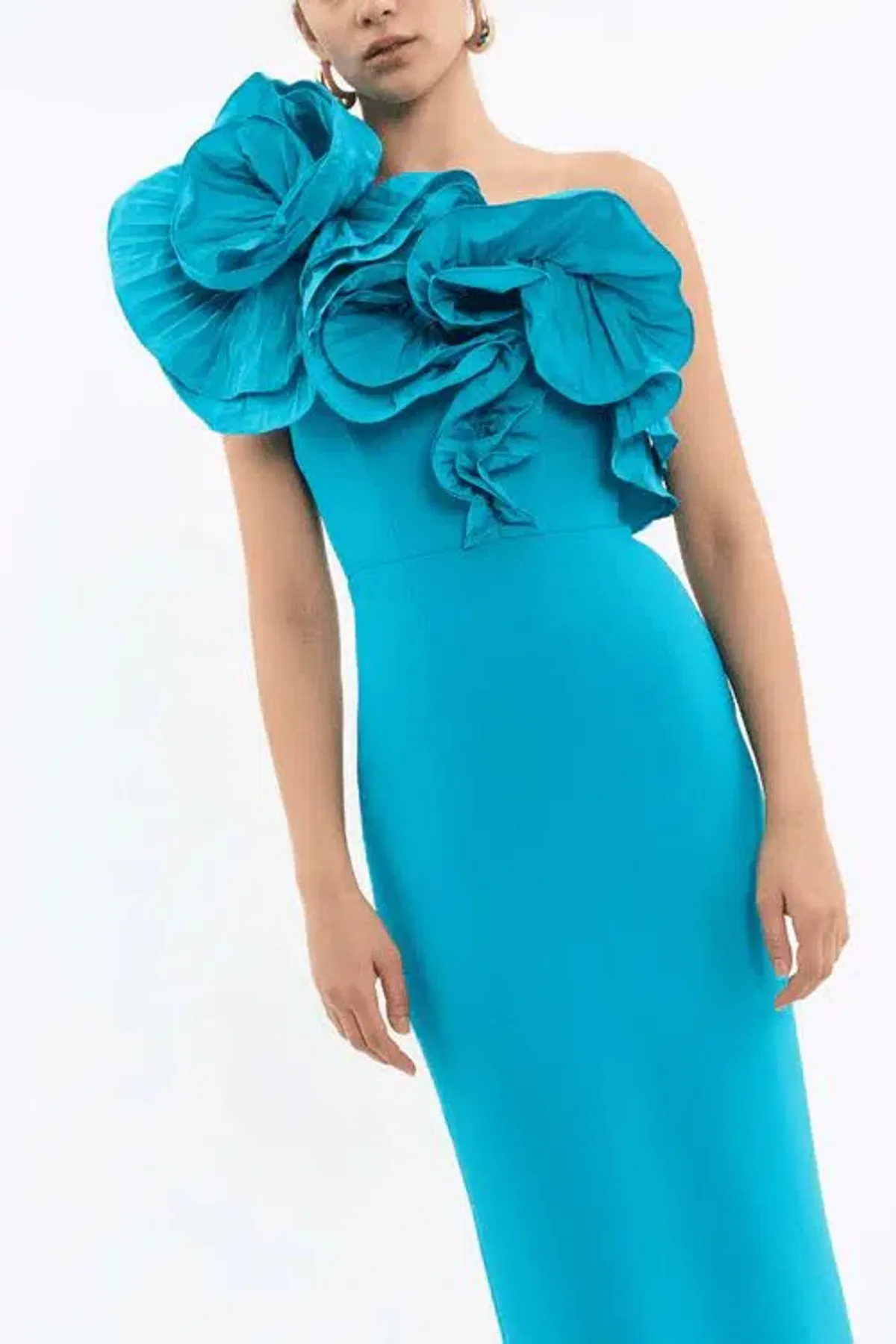 🩵 Rebecca Vallance Ella Gown – Turquoise Blue – Size 6 AU - Ruffle Maxi Dress🩵 - Image 8