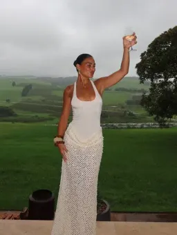 BENNI Ariel Maxi Dress Shell Cream Size 8 S Small for rent on The Volte - image 6