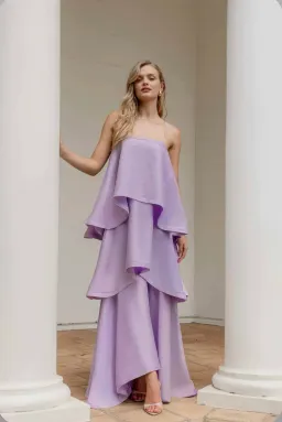 Elliatt Tilly Tiered Maxi Dress in Purple Size XS for rent on The Volte - image 4