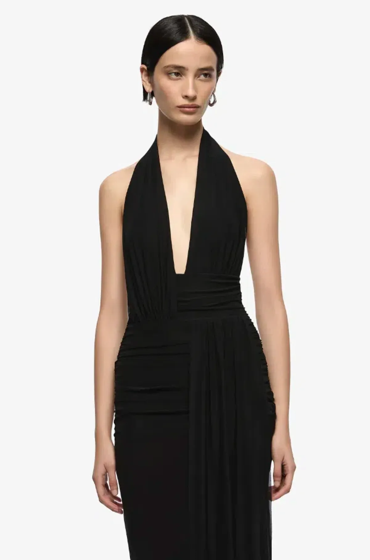 CASSIS DRAPE MAXI DRESS | BLACK - SIZE 8 - Image 2