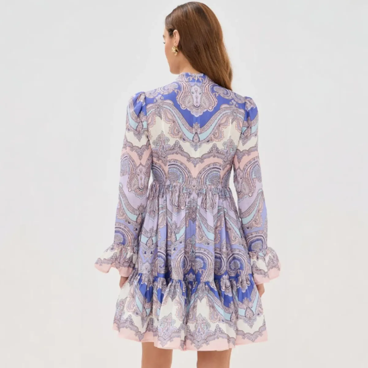 Zimmermann Maxine Purple Paisley Mini Dress Size 2 / 12 AU - Image 3