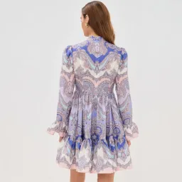 Zimmermann Maxine Purple Paisley Mini Dress Size 2 / 12 AU for rent on The Volte - image 3