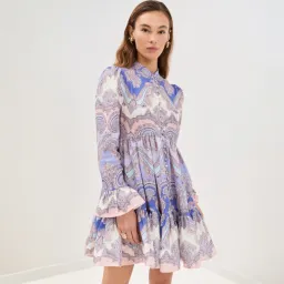 Zimmermann Maxine Purple Paisley Mini Dress Size 2 / 12 AU for rent on The Volte - image 2