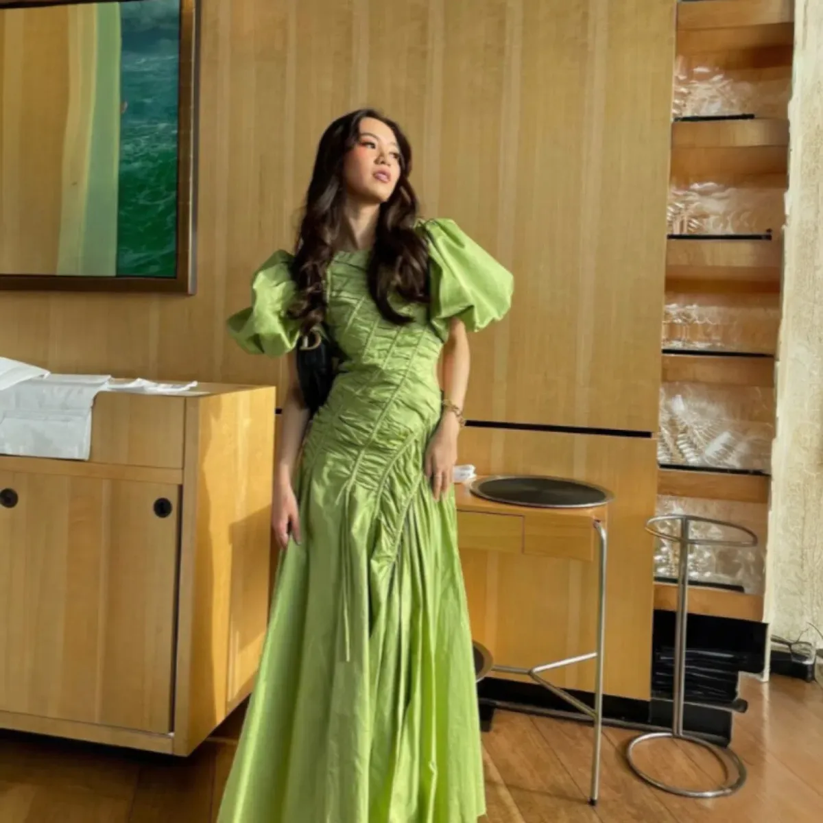 AJE Green Siren Midi Dress Size AU 8  - Image 1