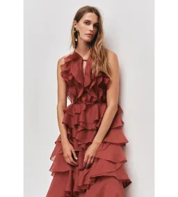 Aje Cleo Gown Rust Size 12 for rent on The Volte - image 2