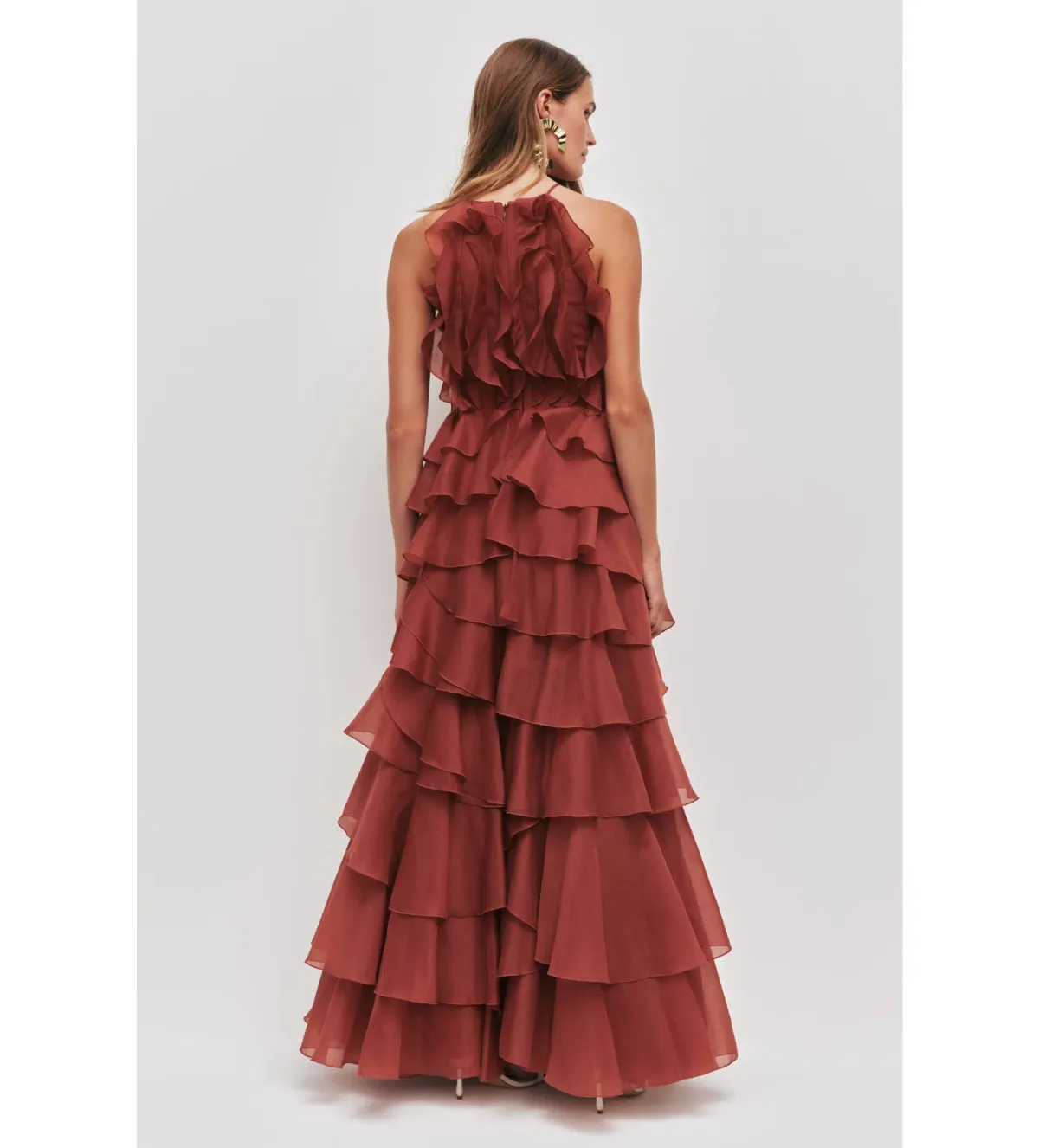Aje Cleo Gown Rust Size 12 - Image 4