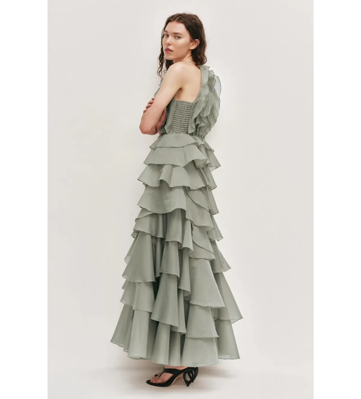 Aje Cleo Gown Moss Size 10 - Image 3