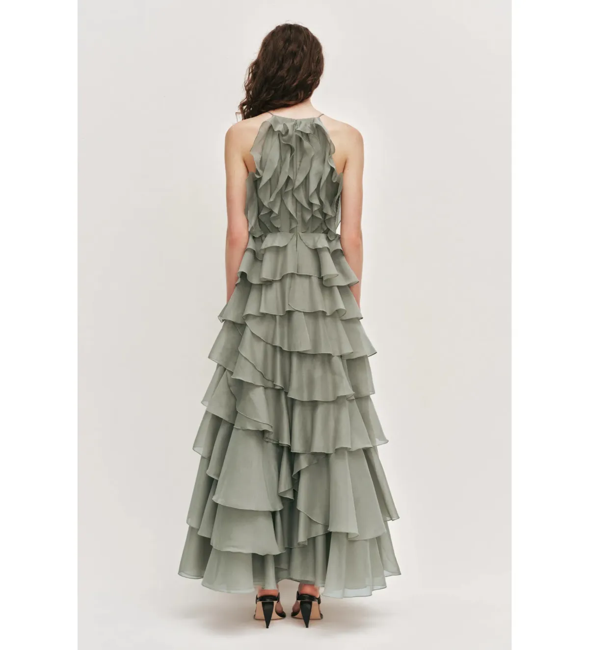 Aje Cleo Gown Moss Size 10 - Image 4