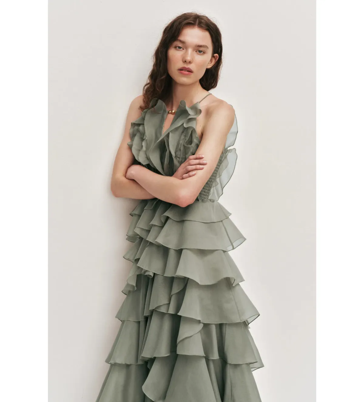 Aje Cleo Gown Moss Size 10 - Image 2