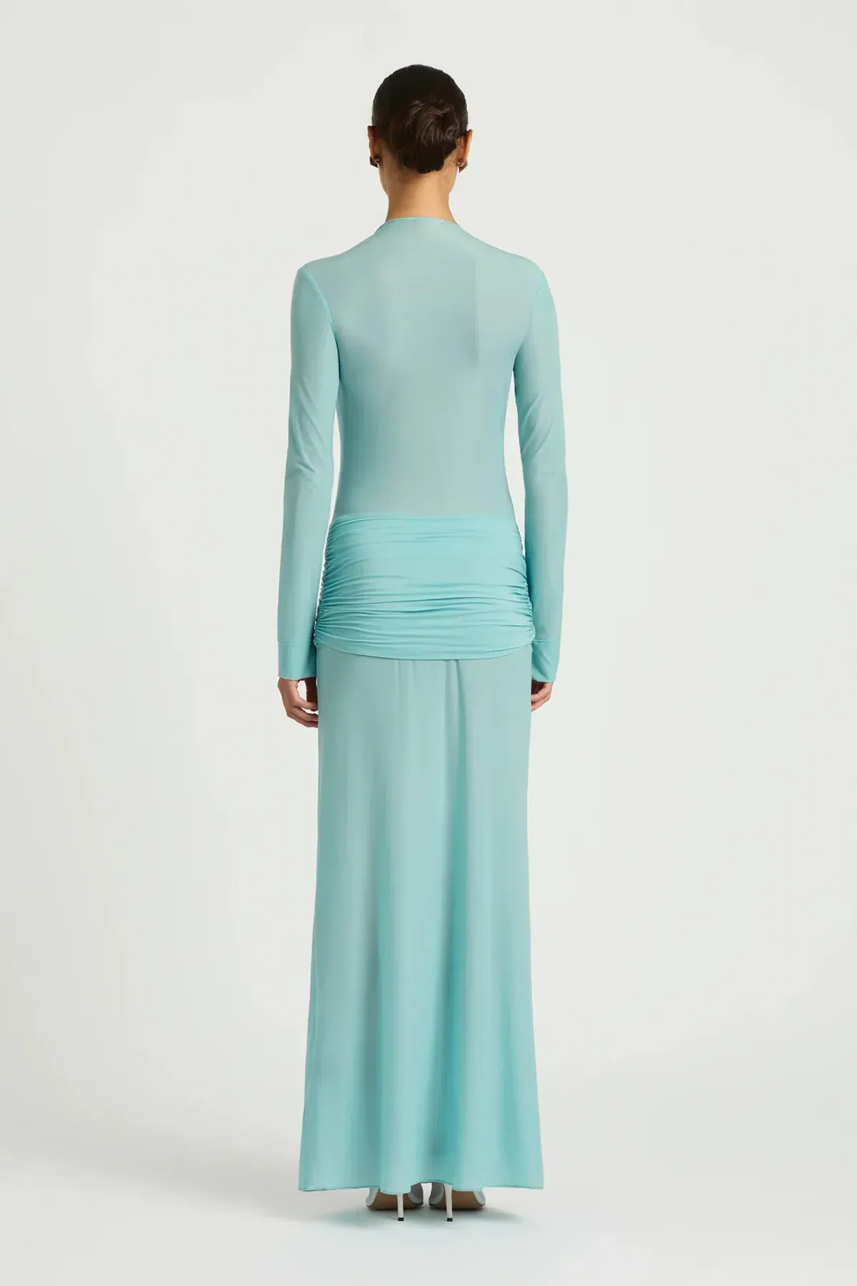 Benni Zuri Maxi Long Sleeve Dress Blue - Image 3
