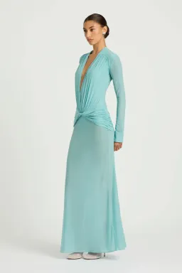 Benni Zuri Maxi Long Sleeve Dress Blue for rent on The Volte - image 4