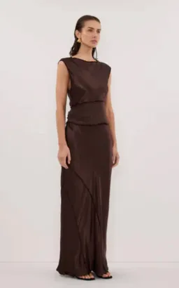 DISSH Chocolate Mesh Maxi Dress Size 10 for rent on The Volte - image 1